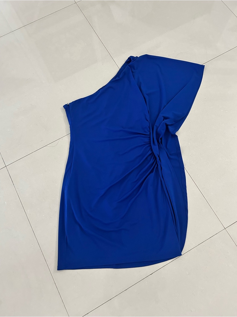 Trina Turk Blue One-Shoulder Twist-Detail Women's Dress like new